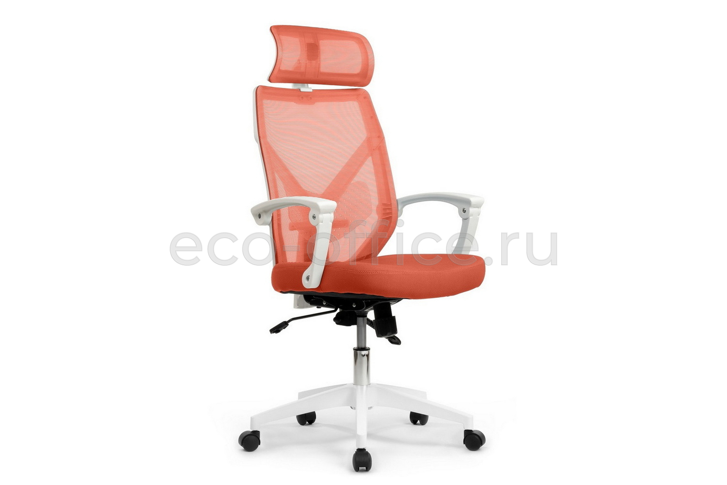 Кресло RV Chair OLIVER W-203 AC Белый пластик / Оранжевая ткань купить в Казани