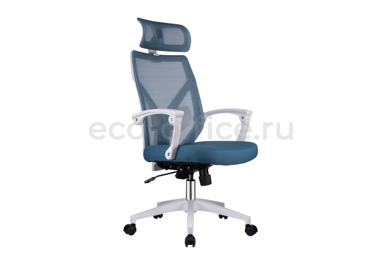 Кресло RV Chair OLIVER W-203 AC Белый пластик / Синяя ткань купить в Казани