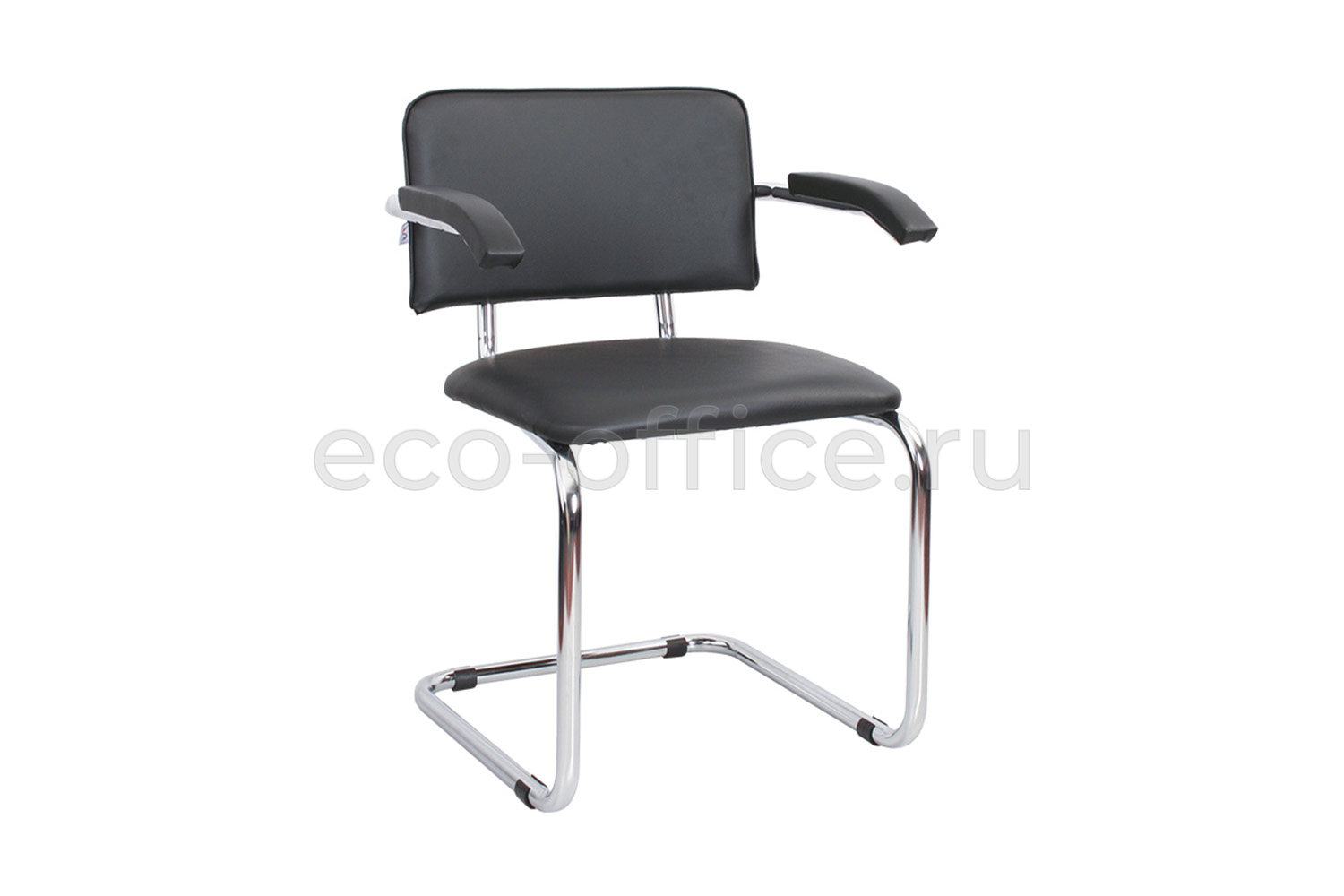 Стул посетителя SYLWIA Chrome ARM 450321/V4 Чёрная экокожа купить в Казани