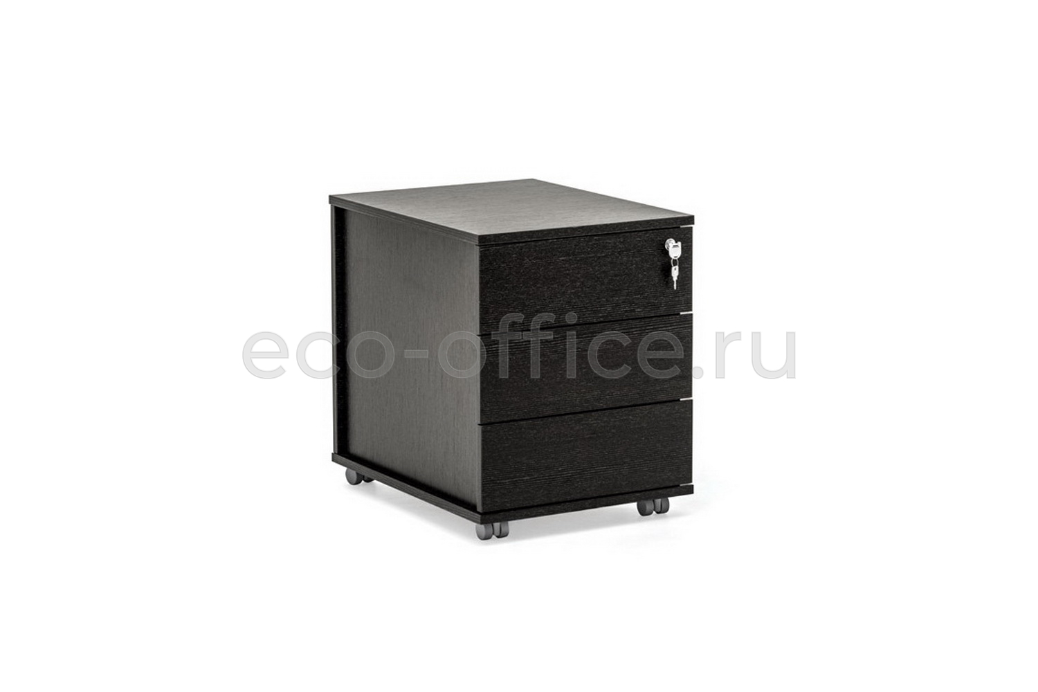 Тумба подкатная 3 ящика ALEA PCC713SLSL04AYM Черное Дерево купить в Казани