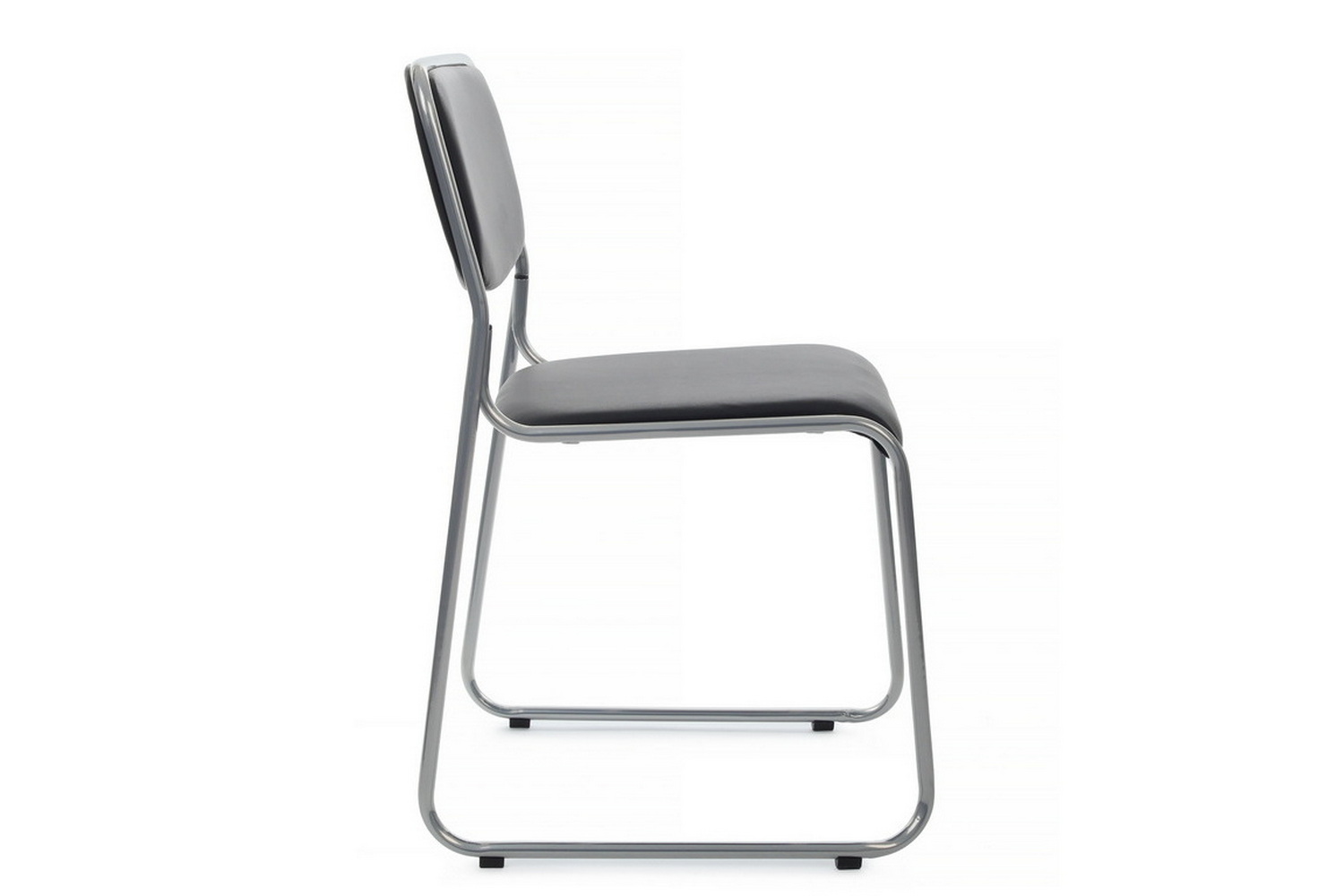 кресло rv chair nix omkl-01 чёрная экокожа / хром металл фото