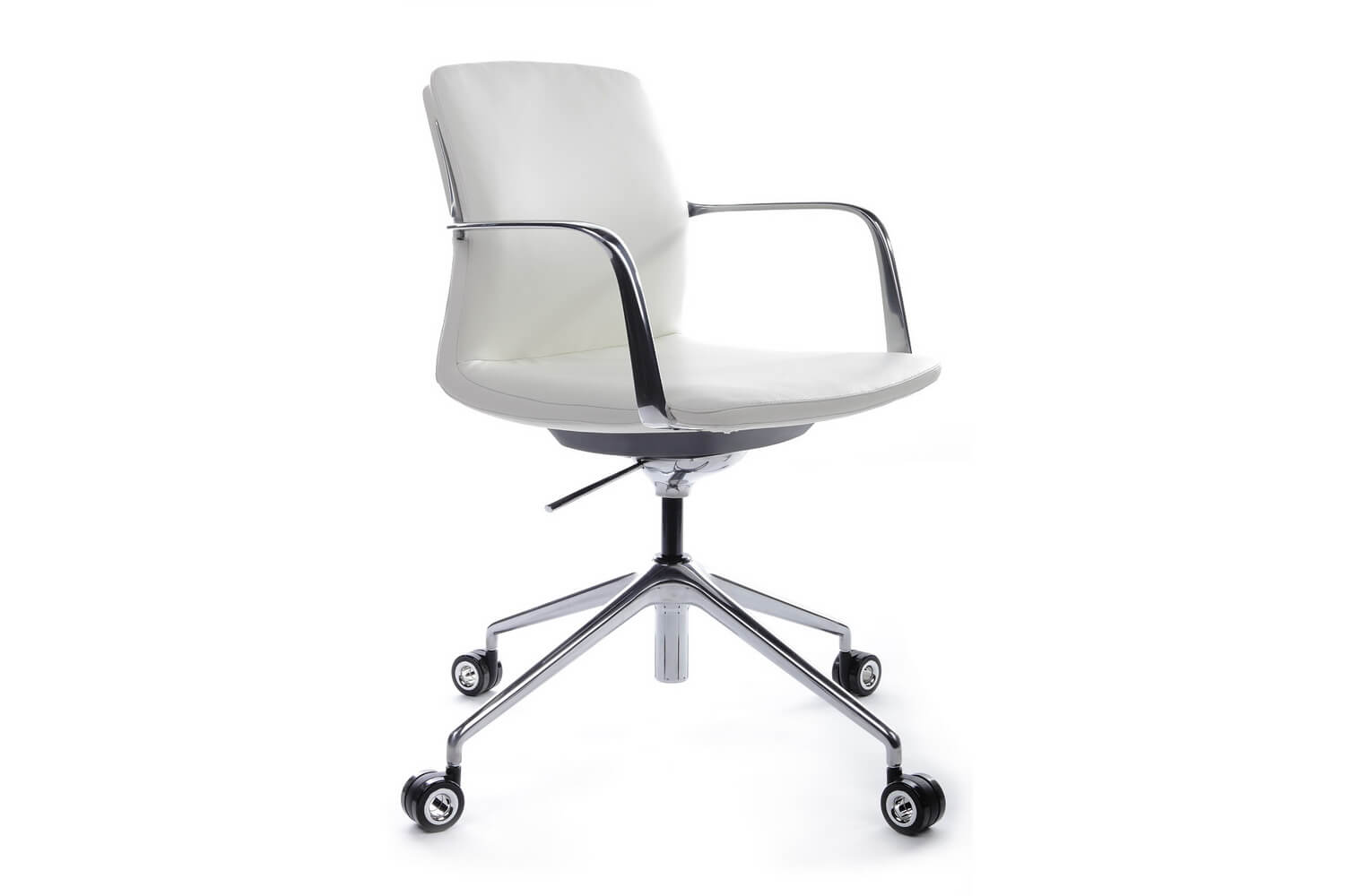 Конференц-кресло RV Design PLAZA-M FK004-B12 Белая кожа купить в Казани