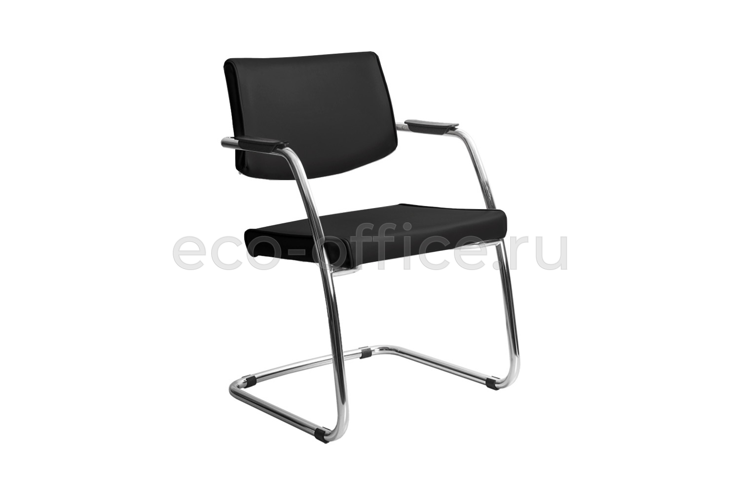 Стул посетителя DELTA PA Chrome 450330-07/V4 Чёрная экокожа купить в Казани
