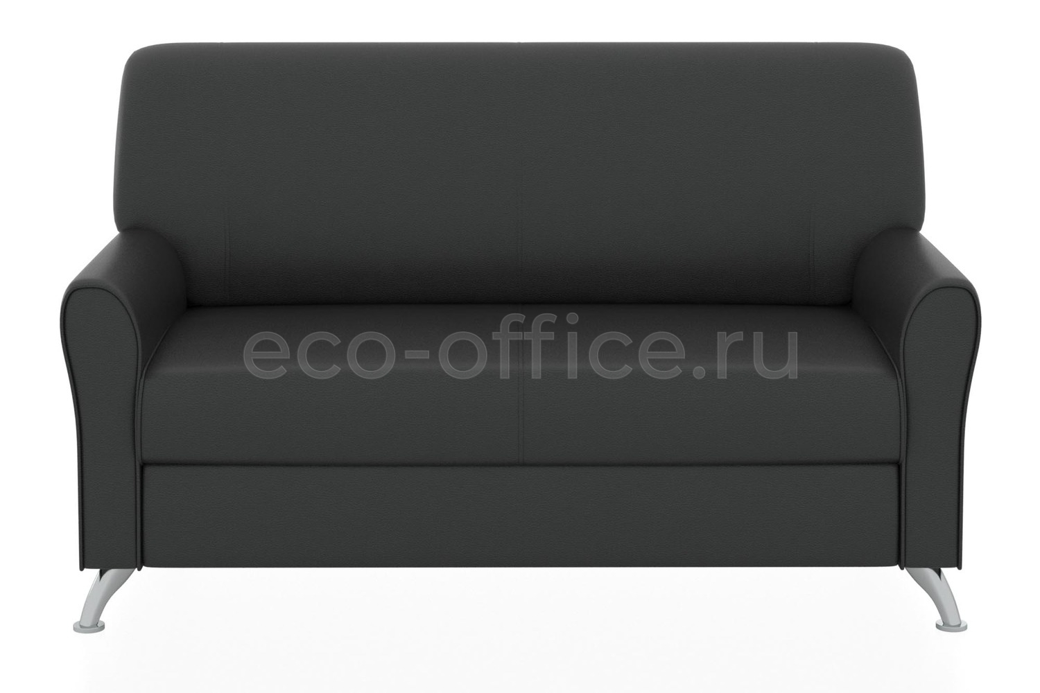 Двухместный диван ЕВРОПА экокожа Euroline 9100 Чёрный купить в Казани
