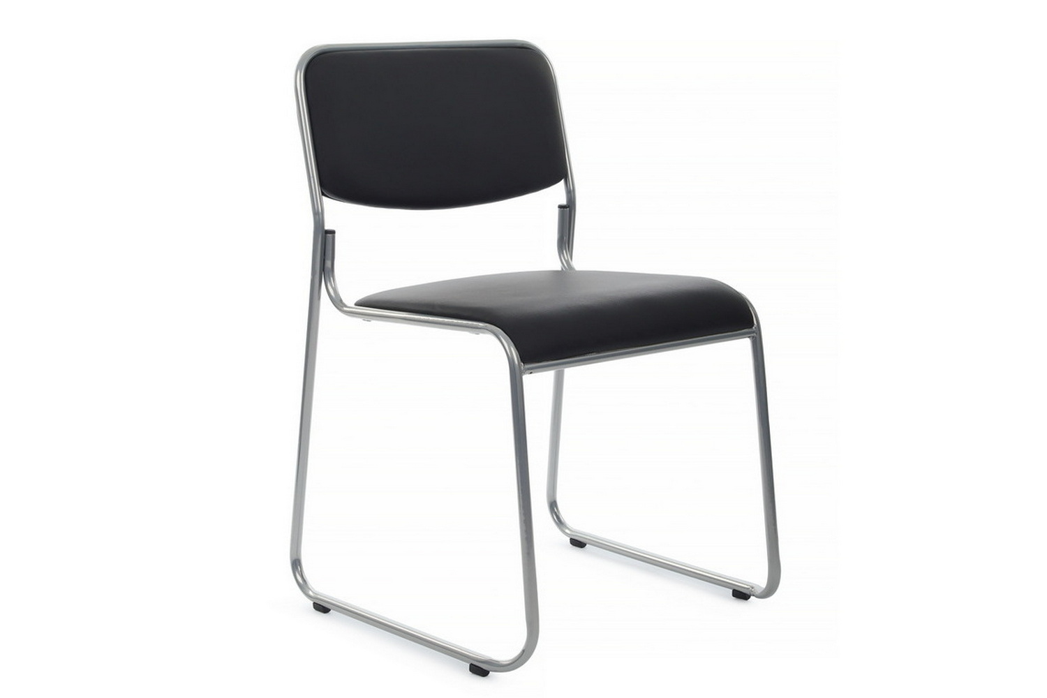 кресло rv chair nix omkl-01 чёрная экокожа / хром металл фото