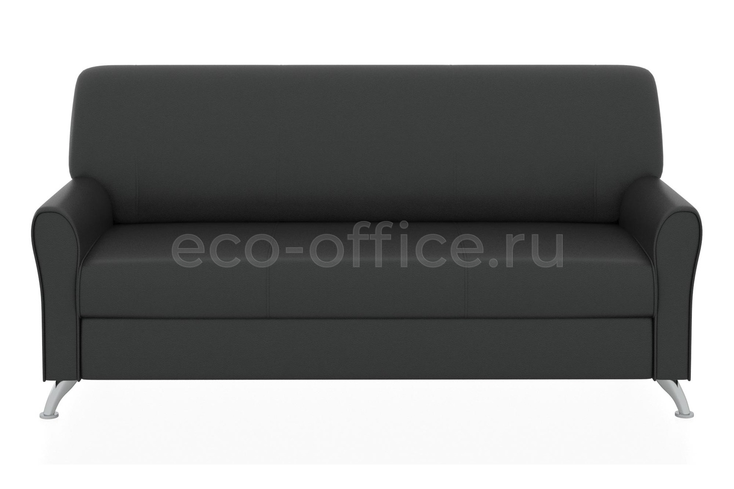 Трехместный диван ЕВРОПА экокожа Euroline 9100 Чёрный купить в Казани