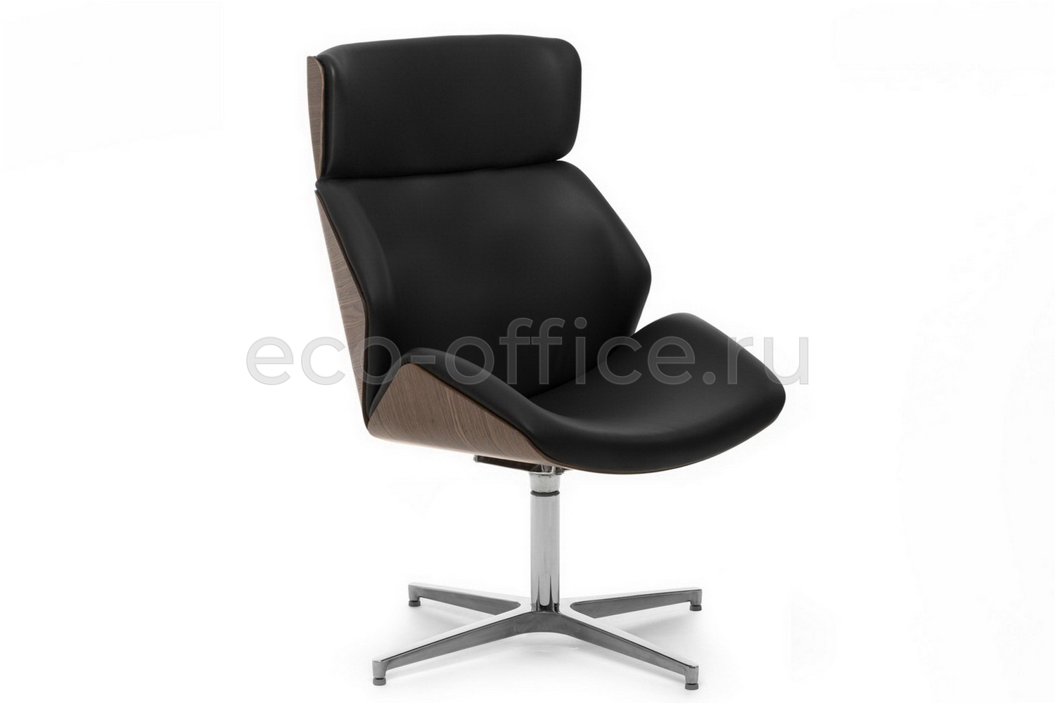 Кресло Profoffice CHARM HIGH WOOD LOUNGE Чёрная кожа купить в Казани