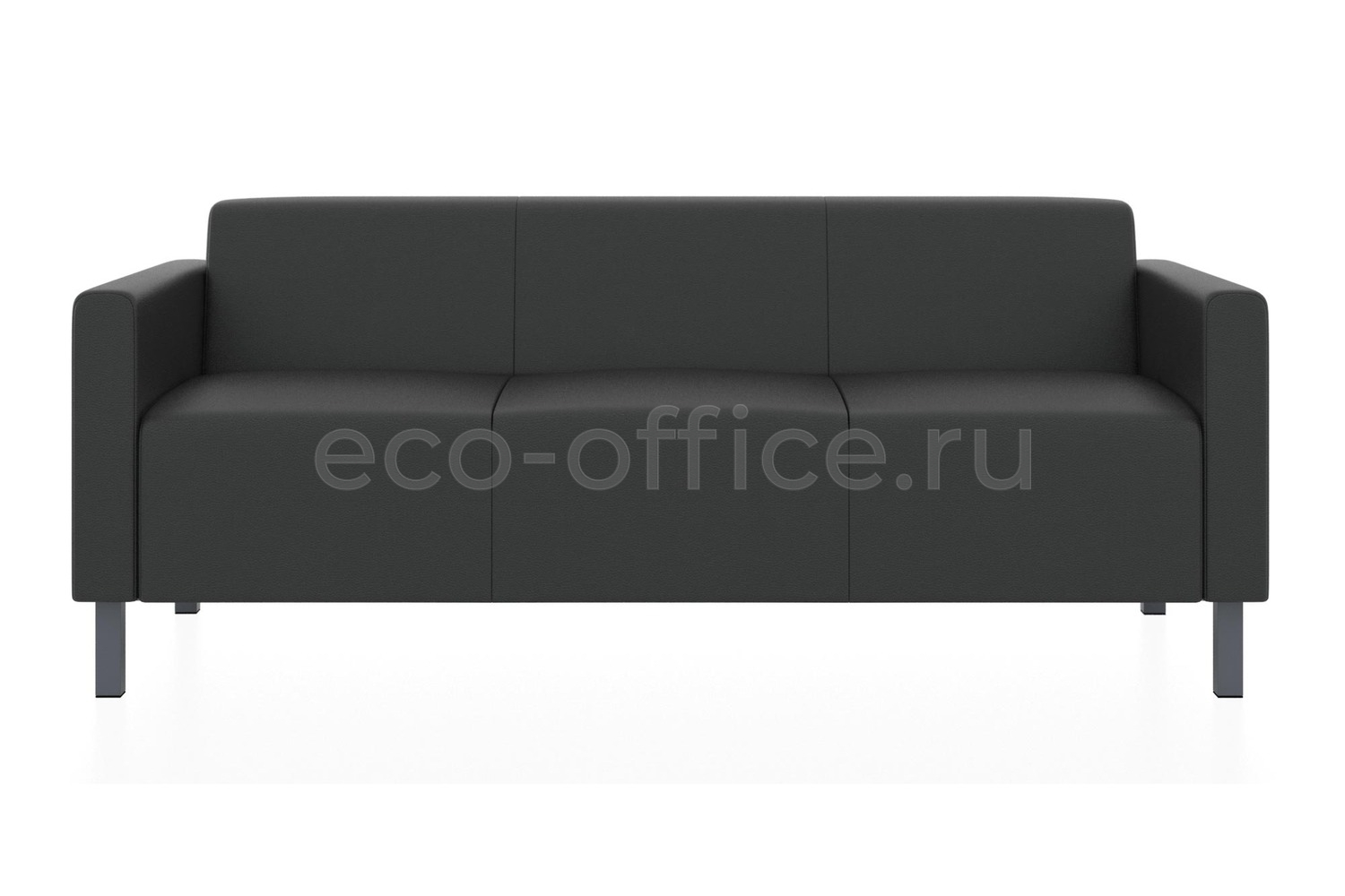 Трехместный диван ЕВРО экокожа Euroline 9100 Чёрный купить в Казани