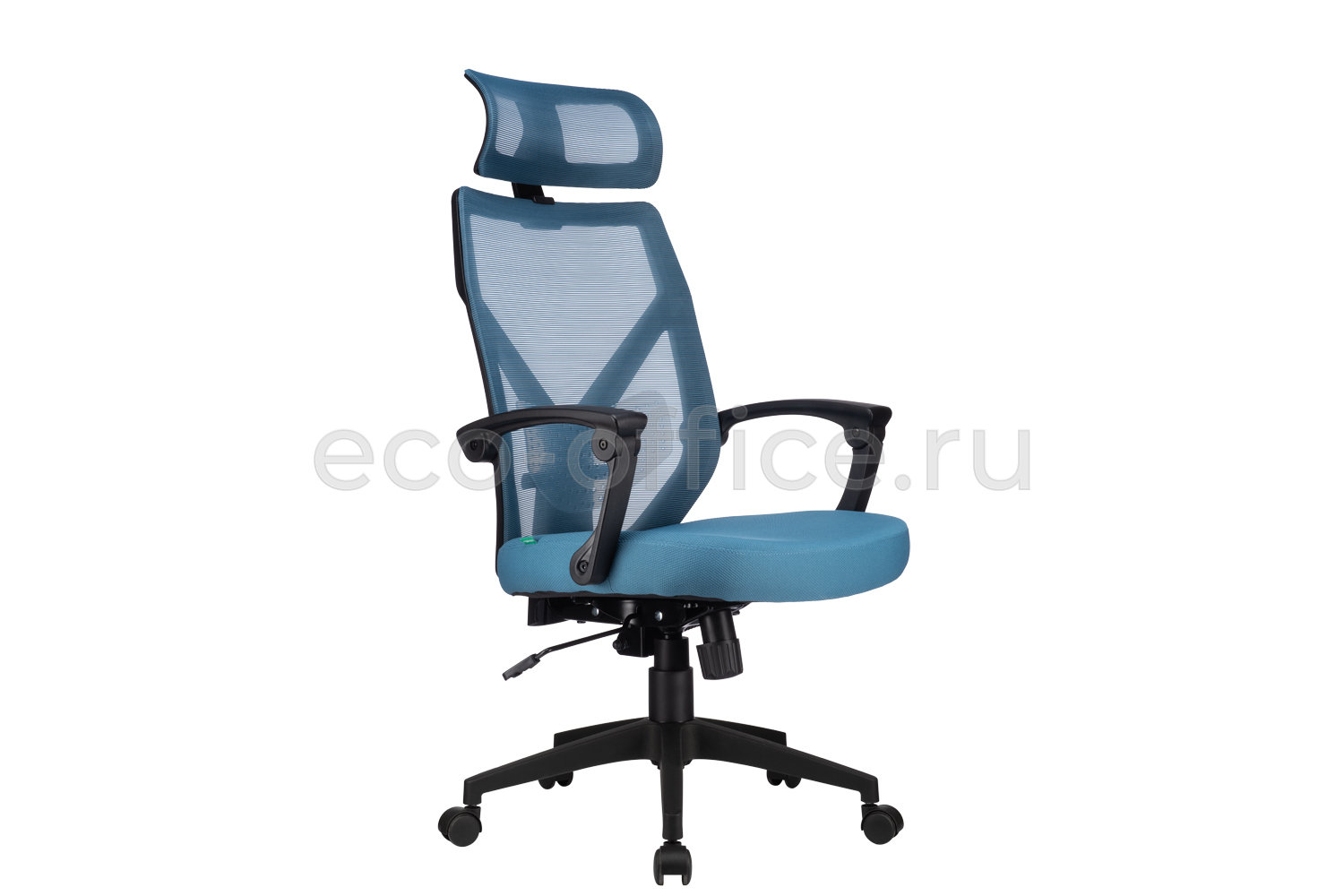 Кресло RV Chair OLIVER W-203 AC Чёрный пластик / Синяя ткань купить в Казани