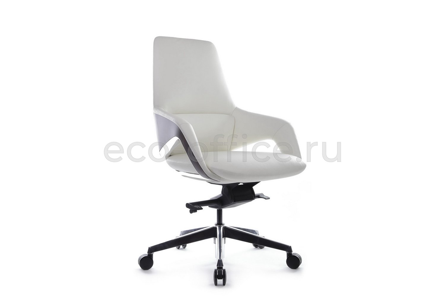 Кресло руководителя RV Design AURA-M FK005-B Белая кожа купить в Казани