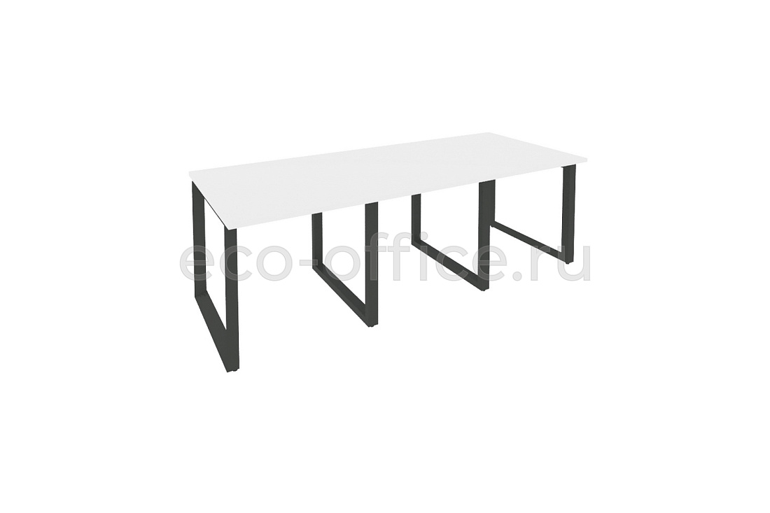 Стол переговорный (3 столешницы) ONIX O.MO-PRG-3.0 Белый Бриллиант / Антрацит металл  купить в Казани
