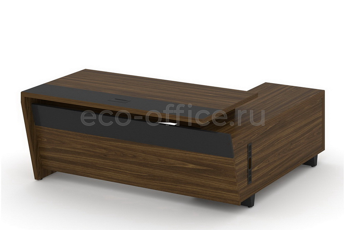 Стол руководителя с опорной тумбой CORNER COR.SRT-18(L) Орех Лоренцо купить в Казани