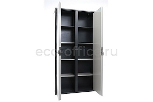 Шкаф бухгалтерский AIKO SL-185/2 Графит (RAL 7024) / Светло-серый (RAL 7038) фото