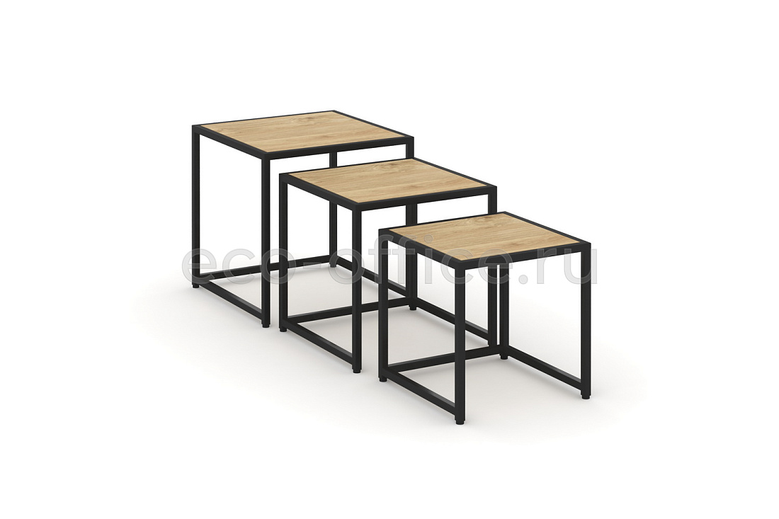Стол журнальный LOFT VR.L-SJK-40 Тиквуд Светлый / Чёрный металл  стоимость