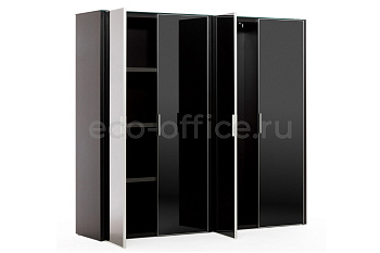 Шкаф для бумаг + гардероб GALA LIB4/899 + LIBW/899 + LIBSH/899 BLACK GLASS купить в Казани