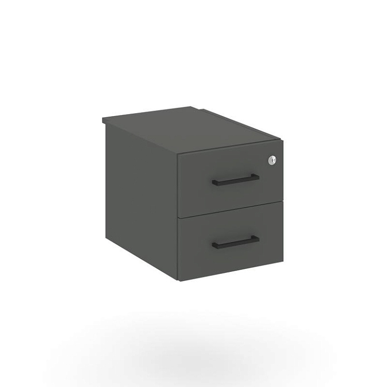 тумба с 2 ящ. style project sn.tp-033 антрацит/черный ручки фото