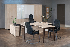 Кабинет руководителя ONIX WOOD DIRECT Денвер Светлый / Дуб Тёмный фото