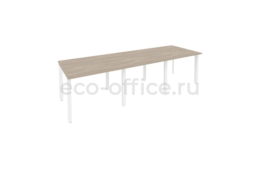 Стол переговорный (3 столешницы) ONIX O.MP-PRG-3.1 Дуб Аттик / Белый металл  купить в Казани