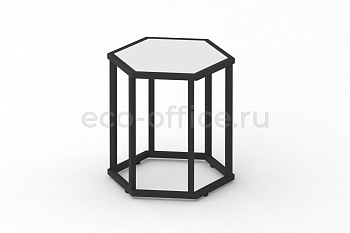Стол журнальный HEX-450 Белый / Чёрный металл купить в Казани
