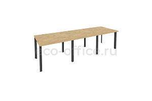 Стол переговорный (3 столешницы) ONIX O.MP-PRG-3.1 Тиквуд Светлый / Антрацит металл фото
