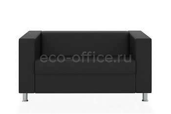 Двухместный диван АПОЛЛО экокожа Euroline 9100 Чёрный купить в Казани