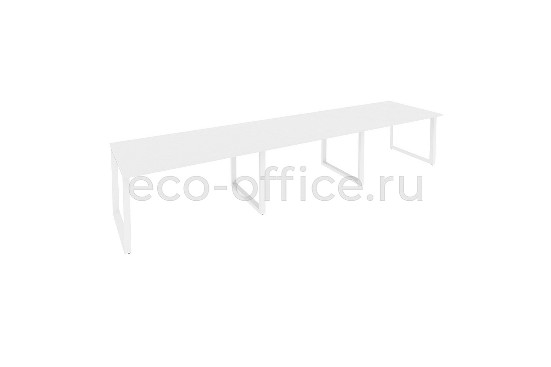 Стол переговорный (3 столешницы) ONIX O.MO-PRG-3.3 Белый Бриллиант / Белый металл  купить в Казани