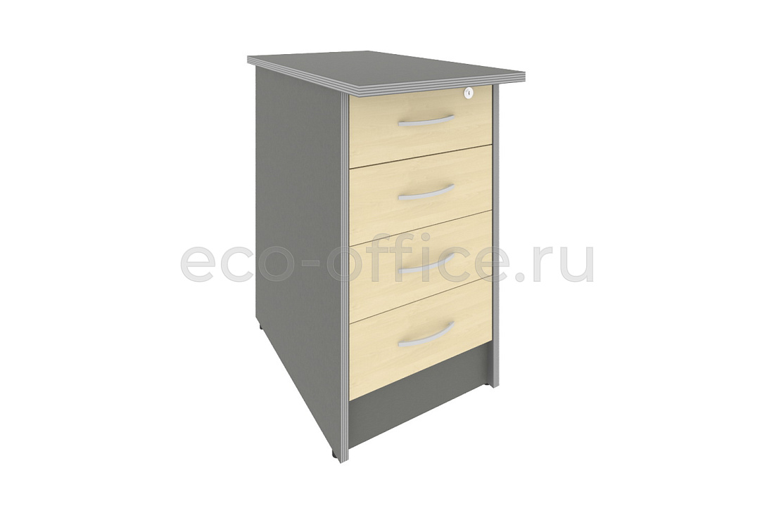 Тумба приставная 4 ящика RIVA А.ТП-4.2F-S Клён-металлик купить в Казани