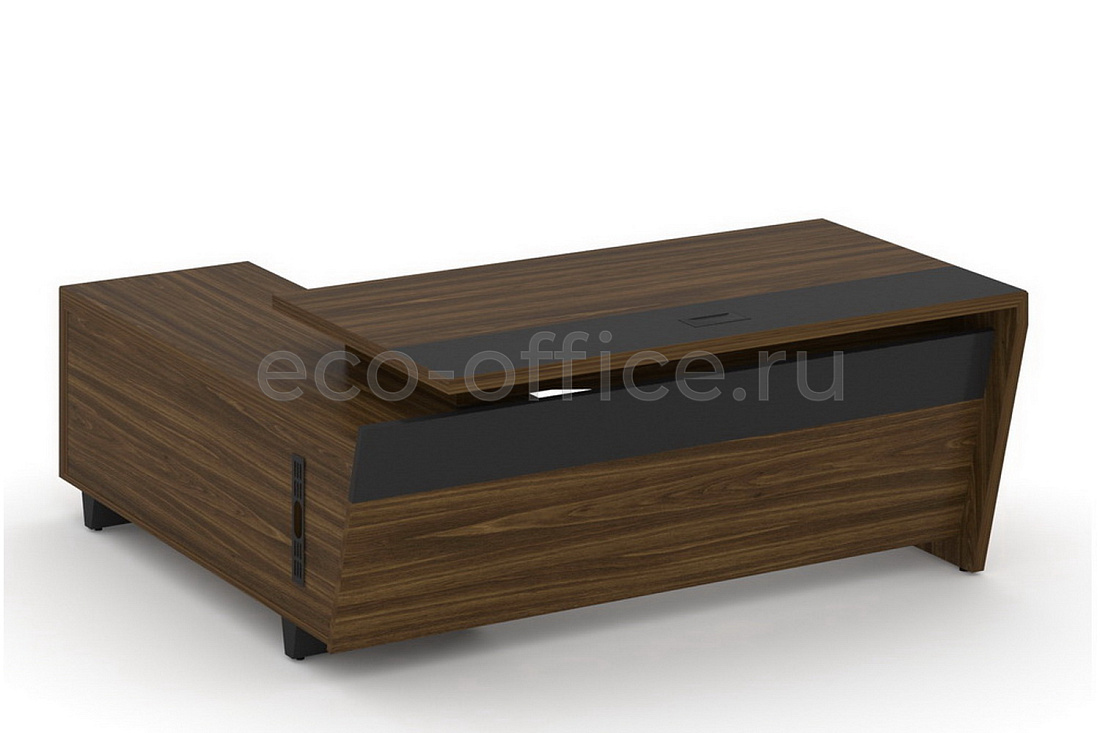 Стол руководителя с опорной тумбой CORNER COR.SRT-18(R) Орех Лоренцо купить в Казани