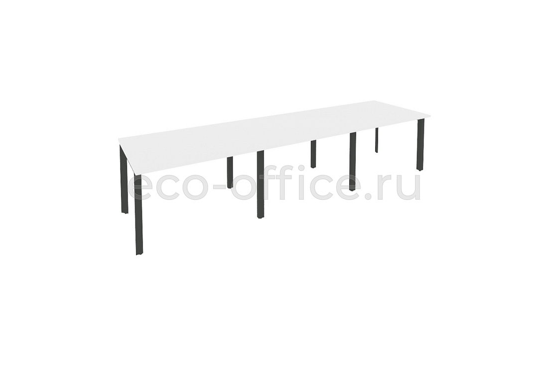 Стол переговорный (3 столешницы) ONIX O.MP-PRG-3.2 Белый Бриллиант / Антрацит металл  купить в Казани