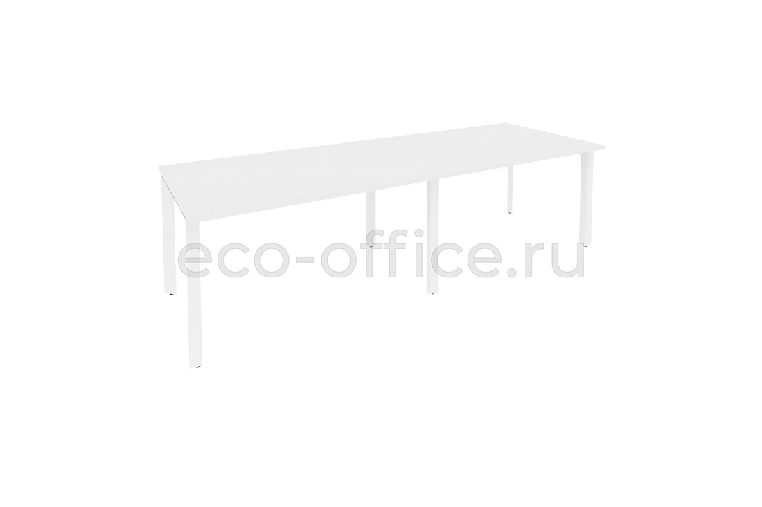 Стол переговорный (2 столешницы) ONIX O.MP-PRG-2.3 Белый Бриллиант / Белый металл  купить в Казани