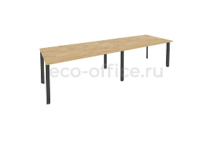 Стол переговорный (2 столешницы) ONIX O.MP-PRG-2.4 Тиквуд Светлый / Антрацит металл фото