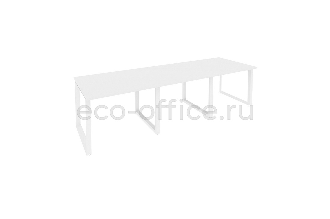 Стол переговорный (3 столешницы) ONIX O.MO-PRG-3.1 Белый Бриллиант / Белый металл  купить в Казани