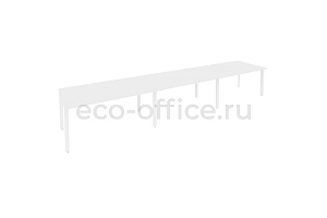 Стол переговорный (3 столешницы) ONIX O.MP-PRG-3.4 Белый Бриллиант / Белый металл фото