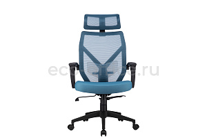 Кресло RV Chair OLIVER W-203 AC Чёрный пластик / Синяя ткань фото