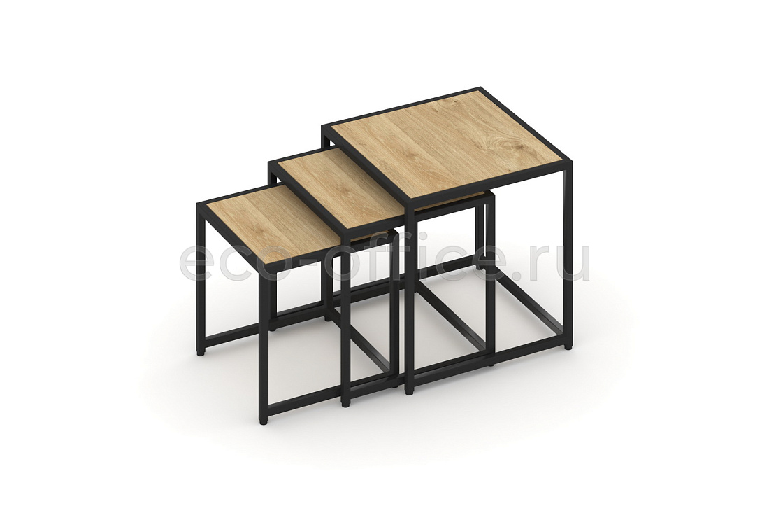 Стол журнальный LOFT VR.L-SJK-40 Тиквуд Светлый / Чёрный металл  стоимость