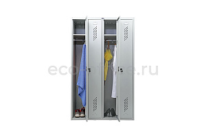 Шкаф для раздевалок ПРАКТИК Стандарт LS-41 Серый RAL 7038 фото