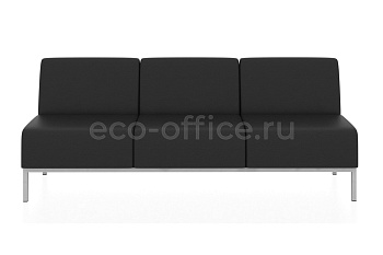 Прямой трехместный модуль КОМПАКТ экокожа Euroline 9100 Чёрный купить в Казани